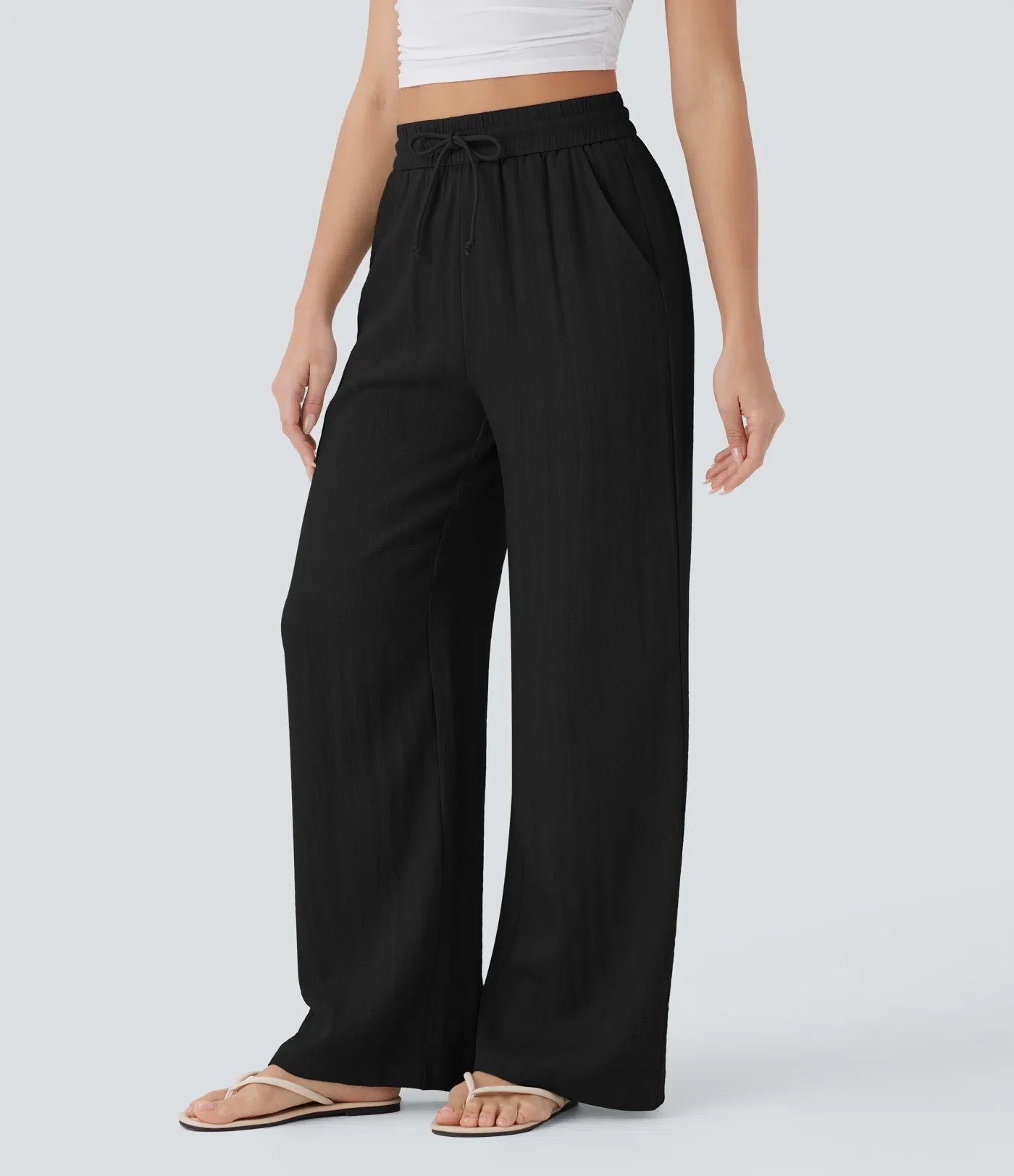 Faida | Pantalon Large En Lin Léger