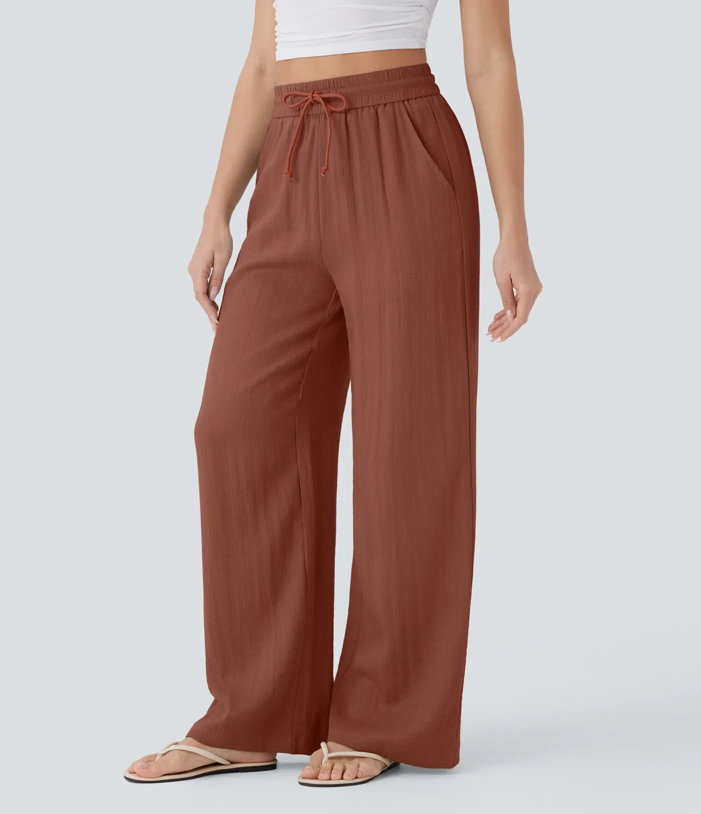 Faida | Pantalon Large En Lin Léger