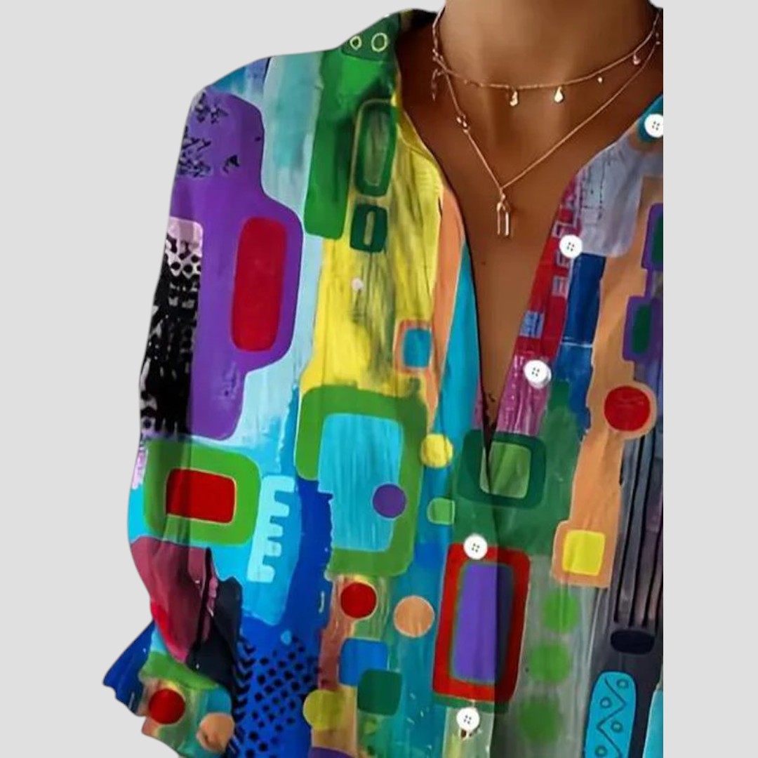 Gladys | Blouse Élégante À Motif Géométrique
