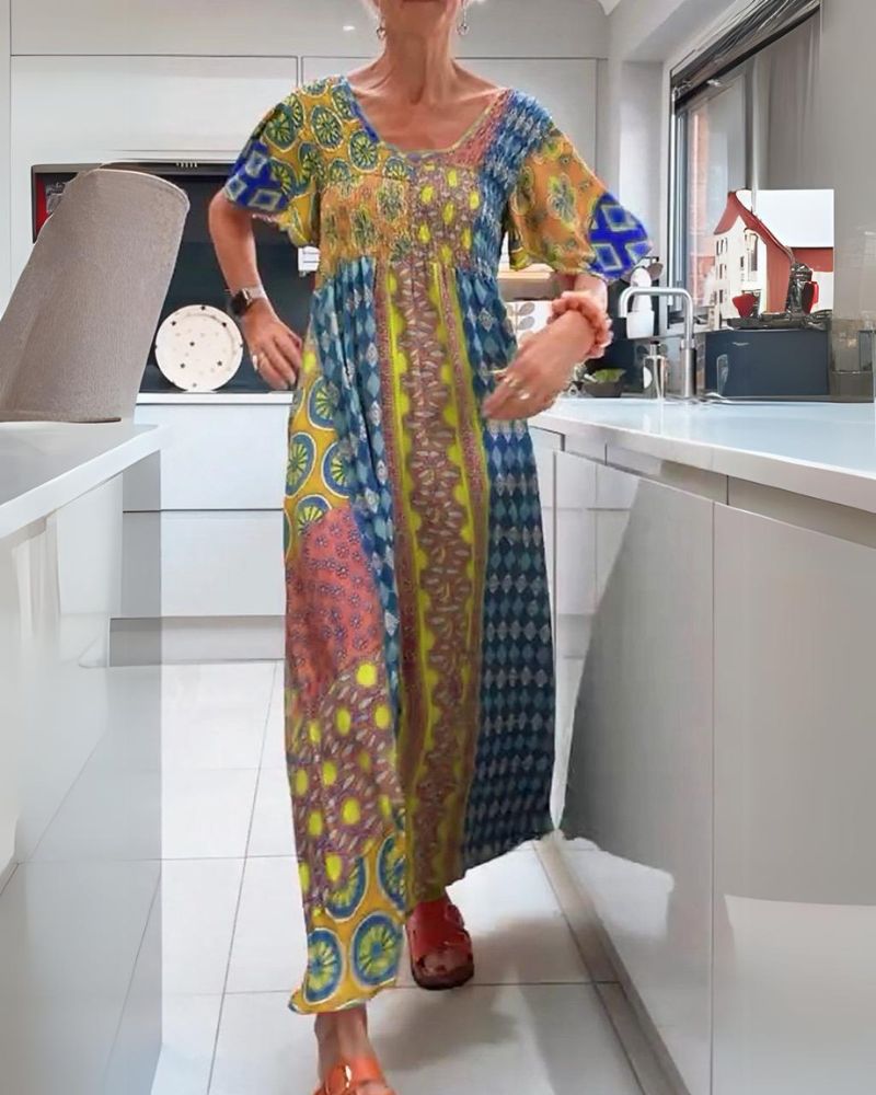 Léa | Robe Bohème À Motif Paisley Élégant