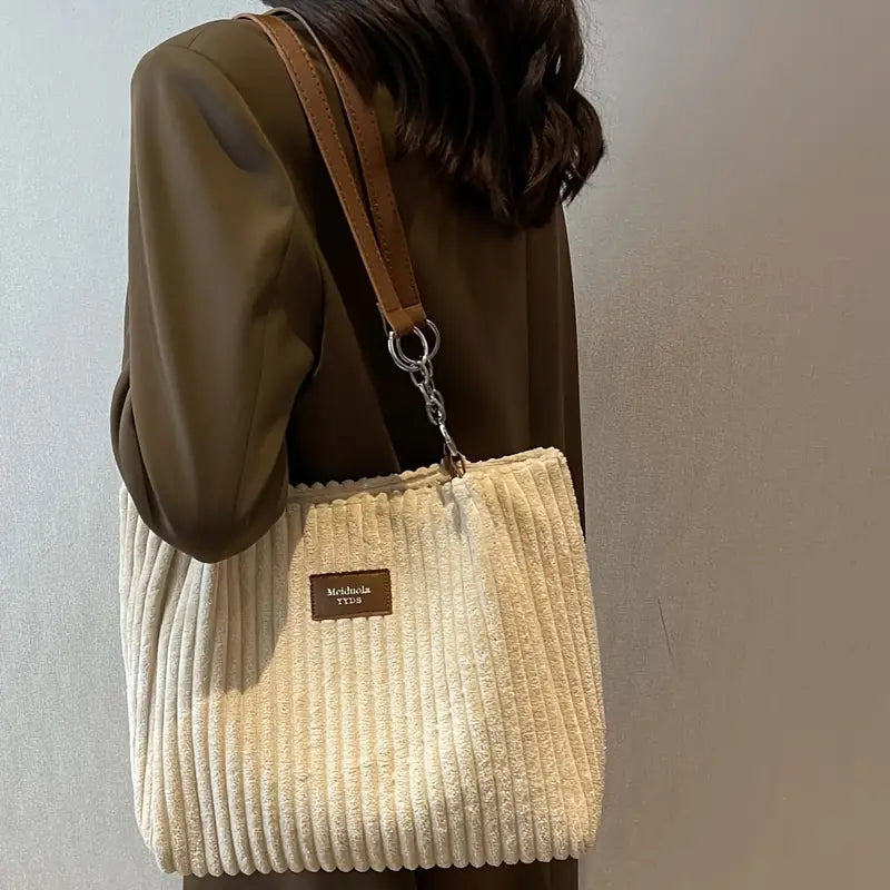 Amelie | Sac Fourre-Tout En Velours Côtelé Élégant
