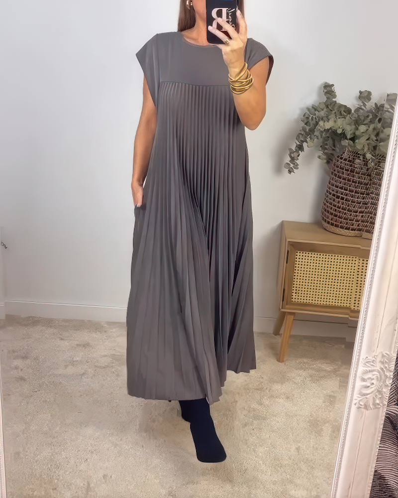 Cassie | Robe Longue Sans Manches En Tissu Fluide