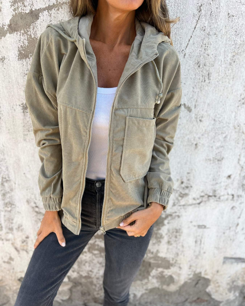 Danna - Veste Zippée En Velours Côtelé