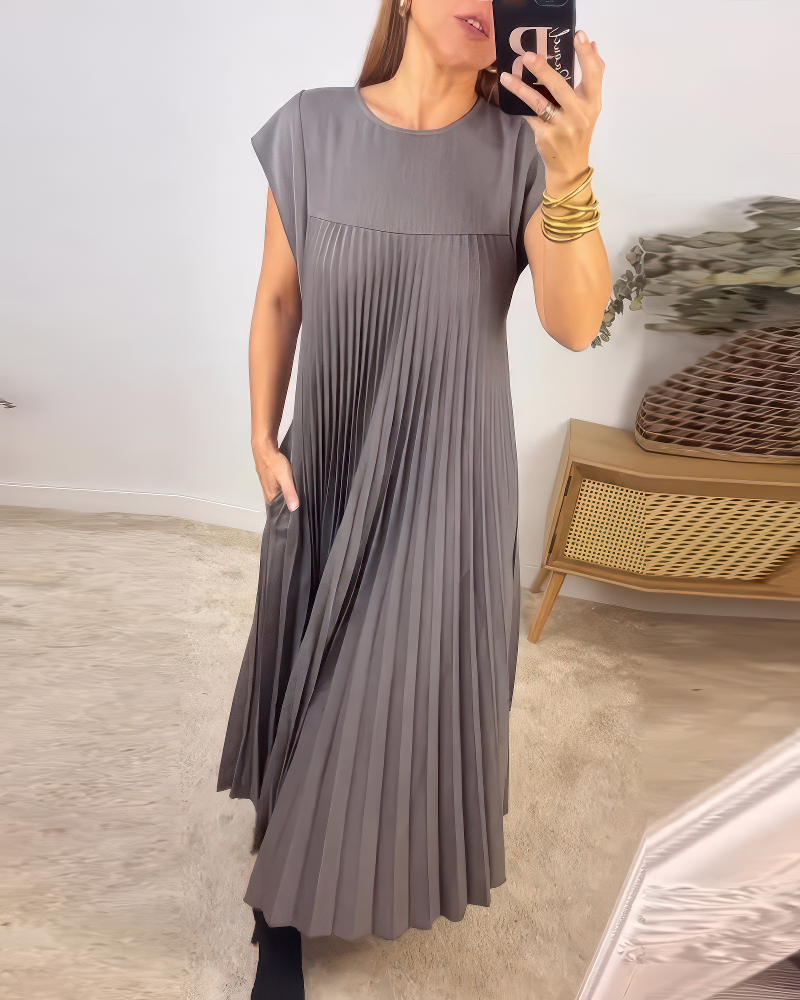 Cassie | Robe Longue Sans Manches En Tissu Fluide
