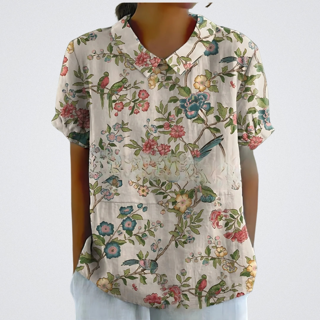 Hazel | Blouse En Lin À Imprimé Floral