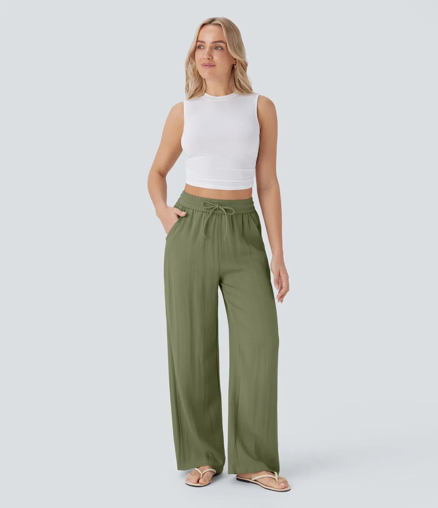 Faida | Pantalon Large En Lin Léger