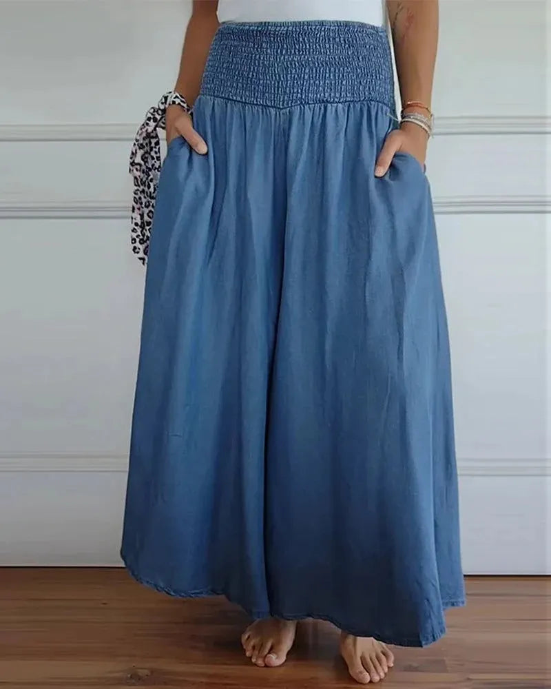 Louna | Pantalon Large Taille Haute