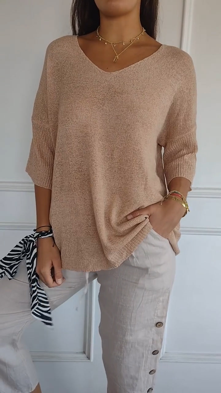 Anna | Top en Maille à Col En V