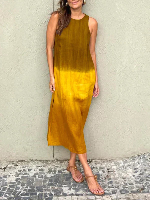 Misha | Robe Longue Imprimée En Lin Et Coton À Coupe Fluide