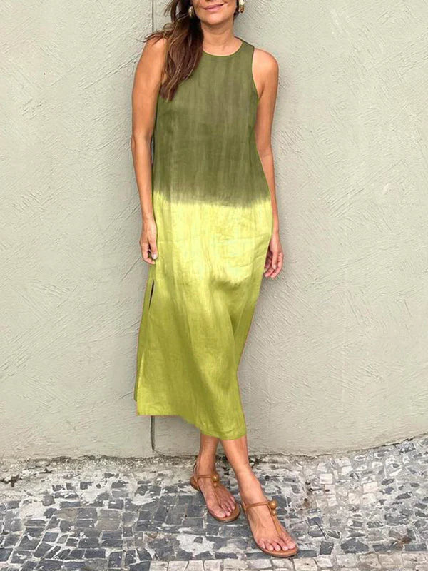 Misha | Robe Longue Imprimée En Lin Et Coton À Coupe Fluide