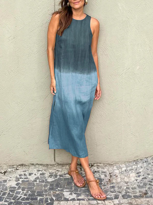 Misha | Robe Longue Imprimée En Lin Et Coton À Coupe Fluide
