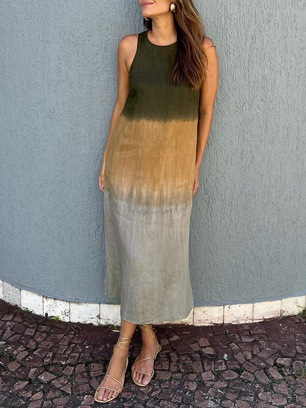 Misha | Robe Longue Imprimée En Lin Et Coton À Coupe Fluide