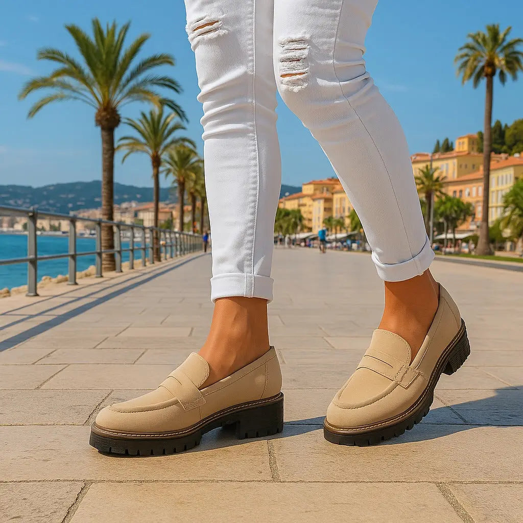 Nadia | Mocassins Intemporels En Daim
