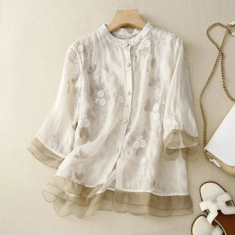 Isla | Blouse Brodée Légère