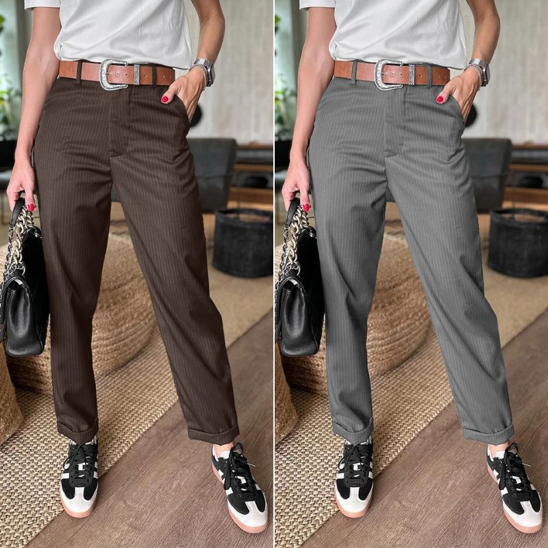 Jean | Pantalon Galbant Rayé En Coton Mélangé