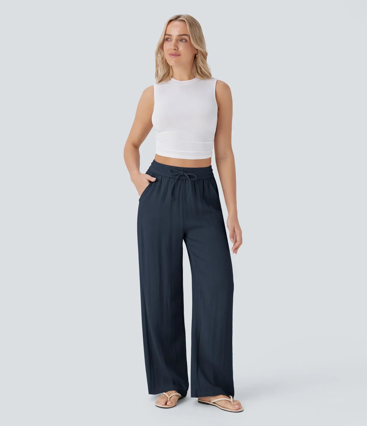 Faida | Pantalon Large En Lin Léger