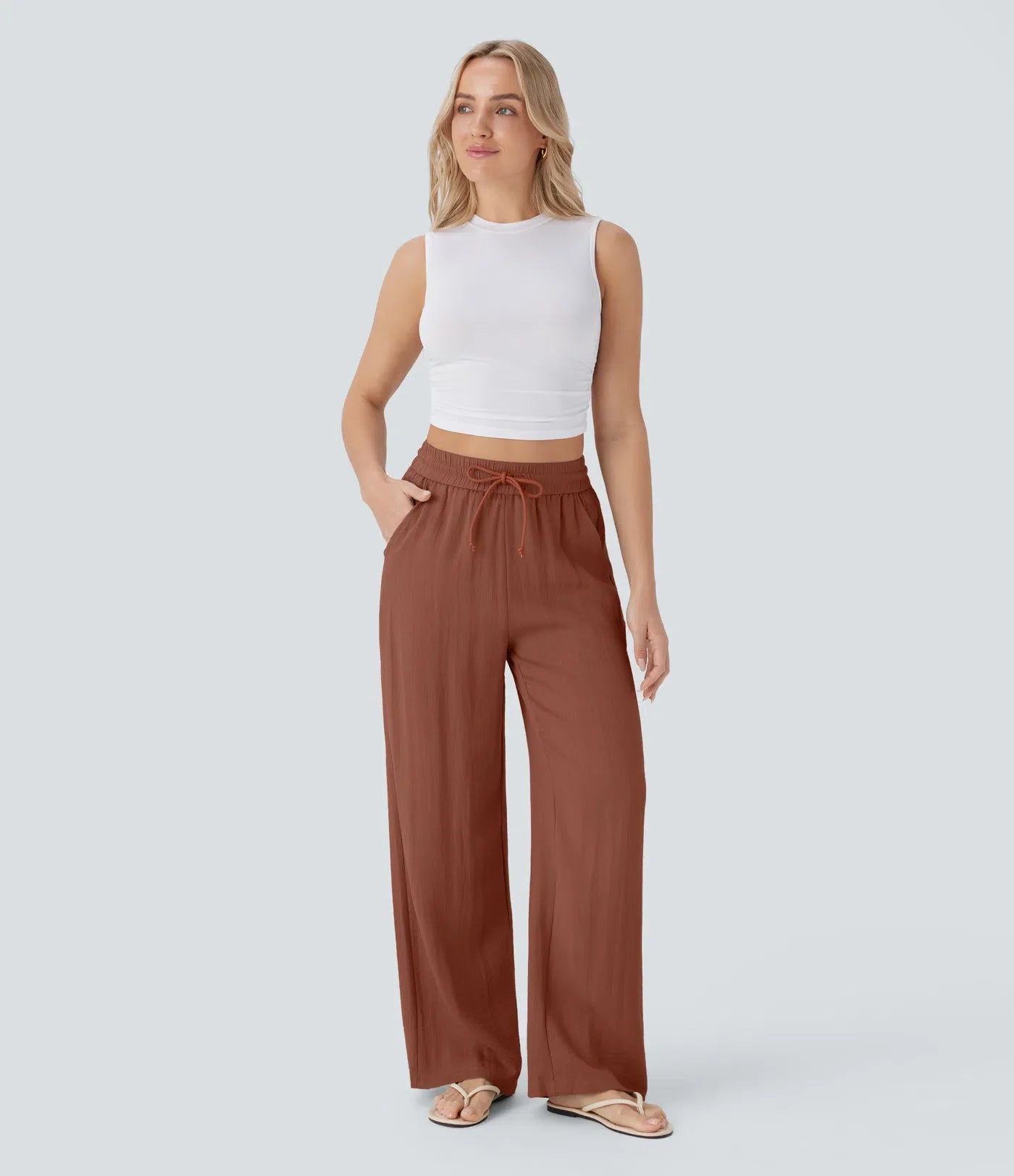 Faida | Pantalon Large En Lin Léger
