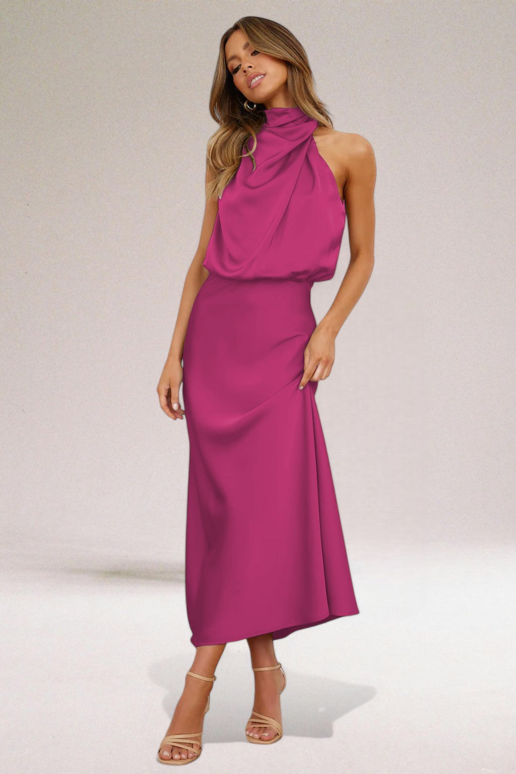 Lenoir | Robe glamour en satin avec licou