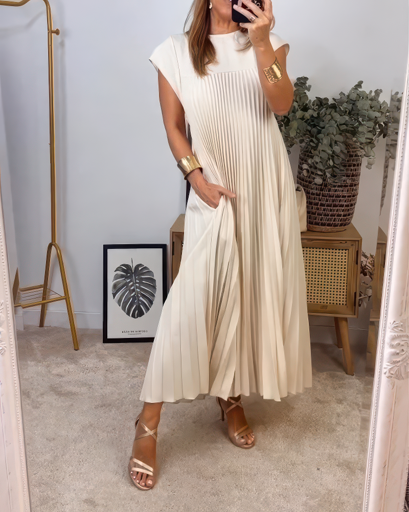 Cassie | Robe Longue Sans Manches En Tissu Fluide
