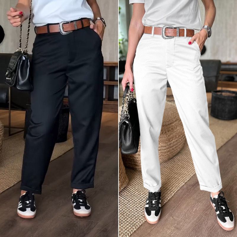 Jean | Pantalon Galbant Rayé En Coton Mélangé