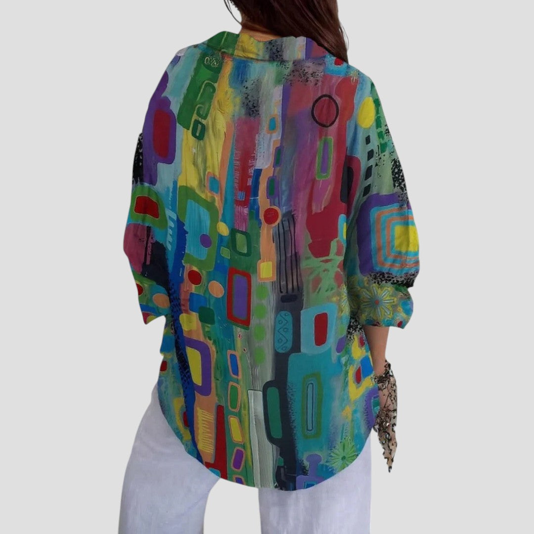 Gladys | Blouse Élégante À Motif Géométrique