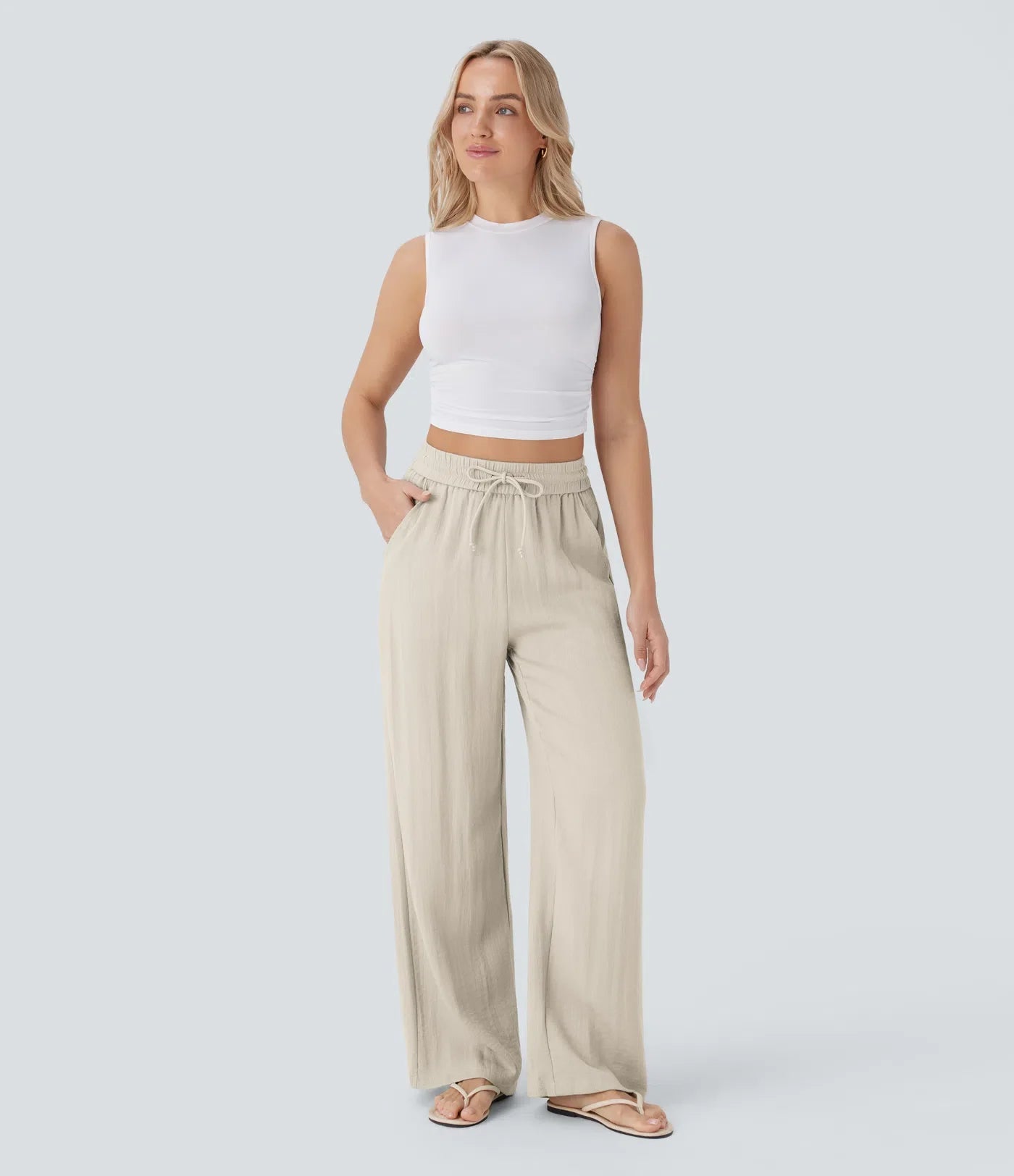 Faida | Pantalon Large En Lin Léger