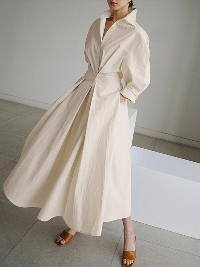 Janelle | Robe Maxi Élégante À Poches Et Manches Longues