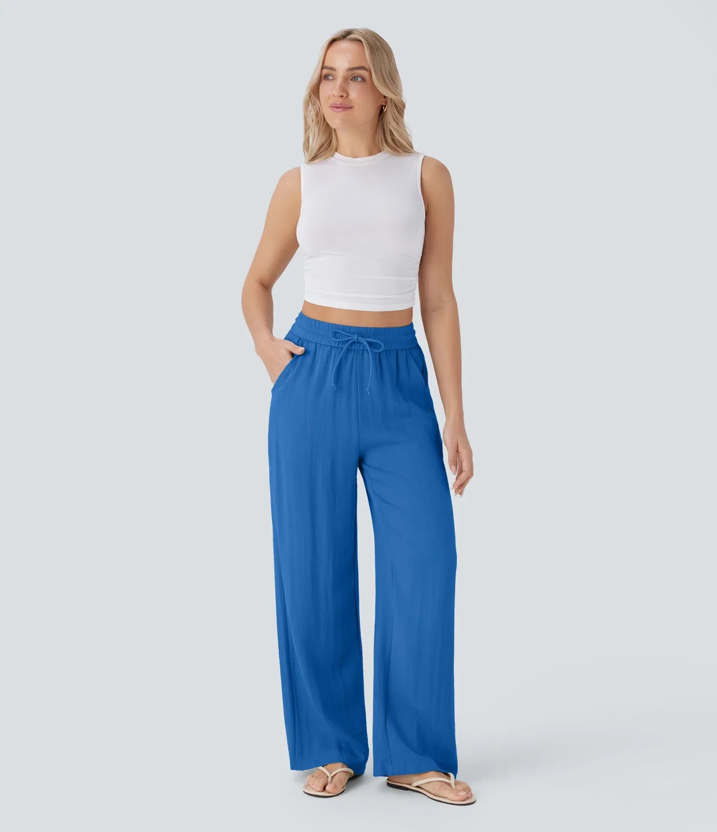 Faida | Pantalon Large En Lin Léger