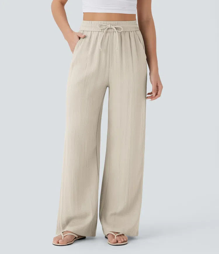 Faida | Pantalon Large En Lin Léger