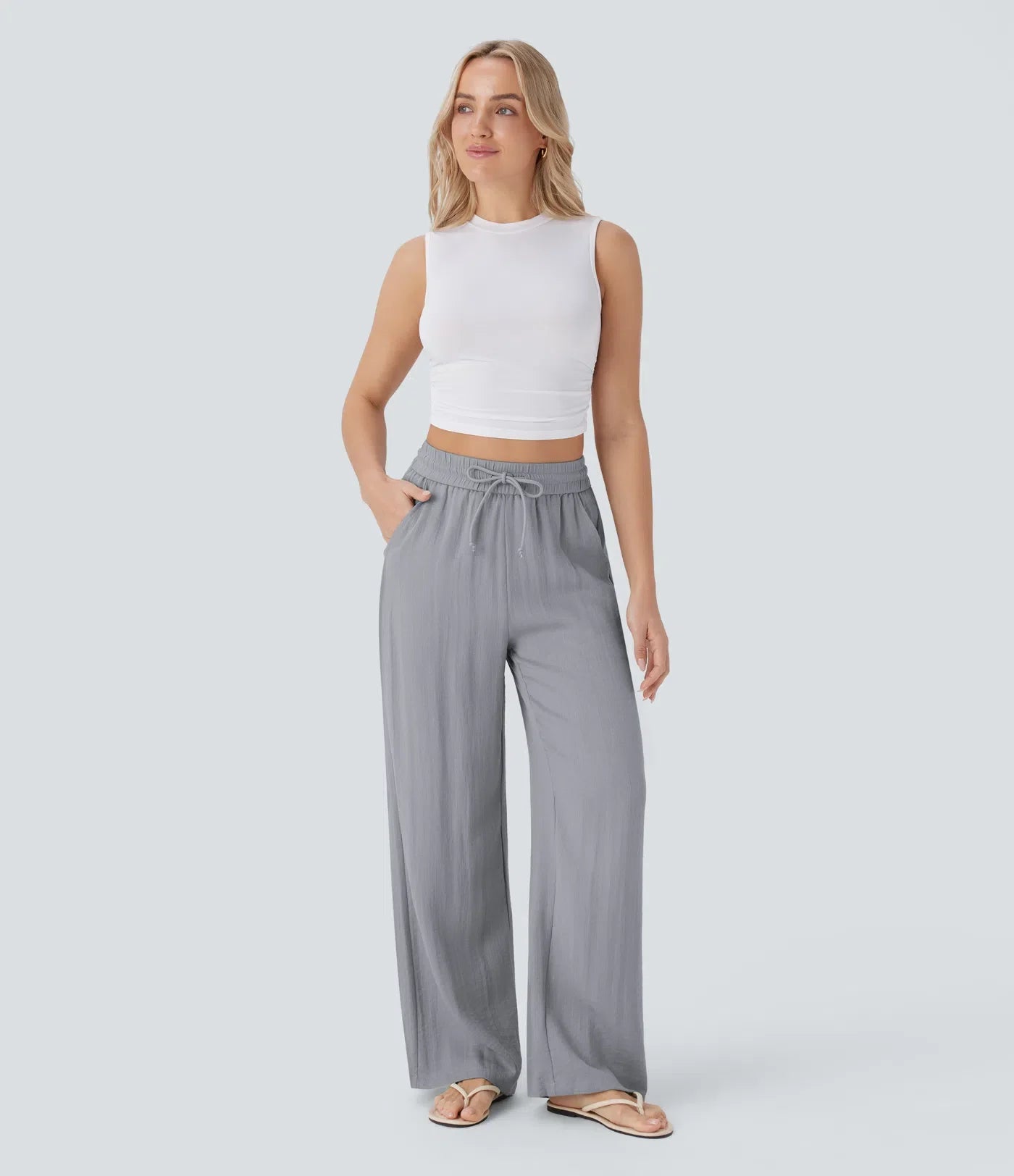 Faida | Pantalon Large En Lin Léger