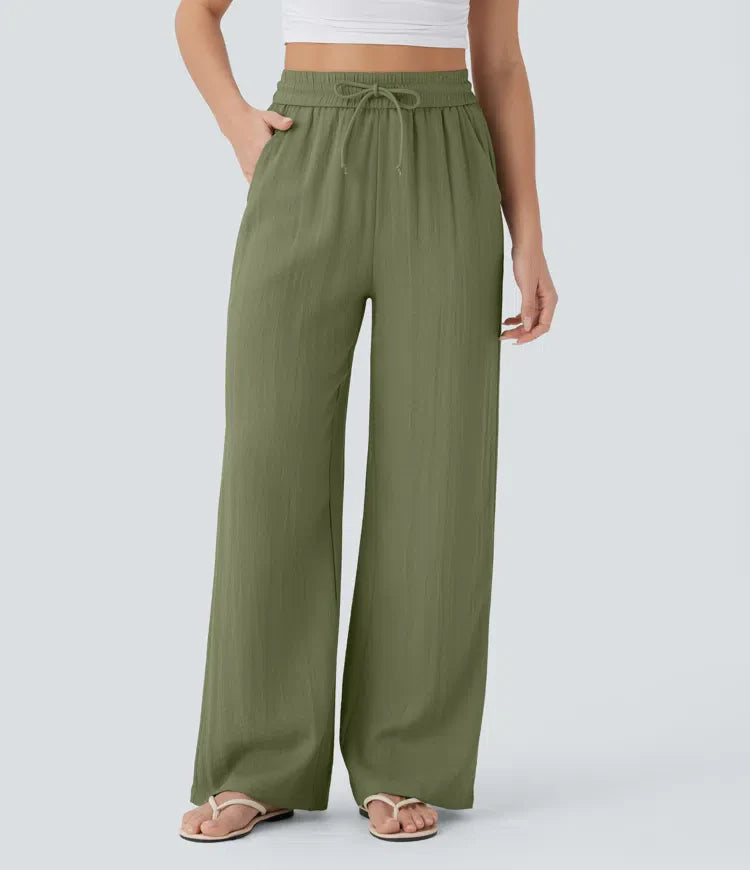 Faida | Pantalon Large En Lin Léger