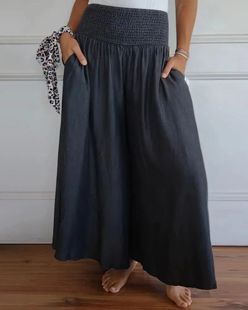 Louna | Pantalon Large Taille Haute
