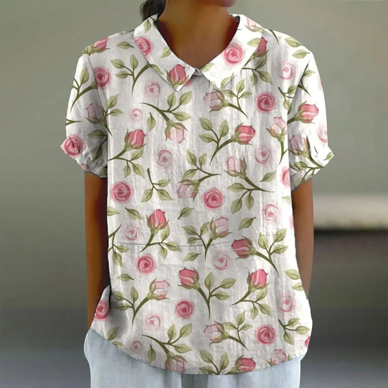 Blouse fleurie décontractée