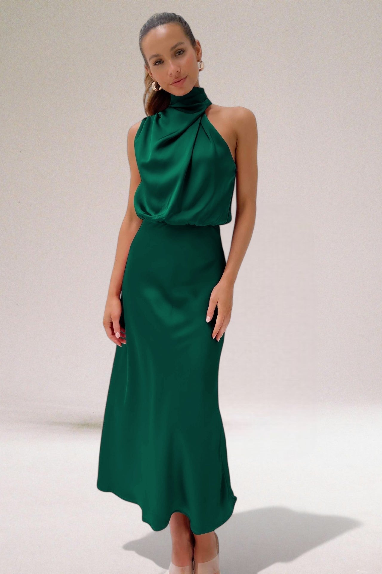 Lenoir | Robe glamour en satin avec licou