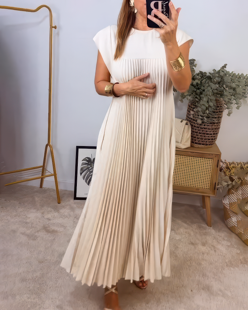 Cassie | Robe Longue Sans Manches En Tissu Fluide