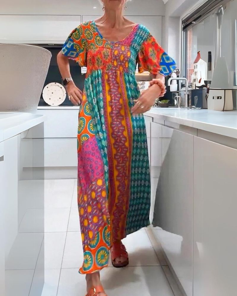 Léa | Robe Bohème À Motif Paisley Élégant
