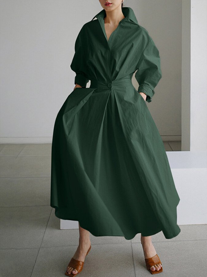 Janelle | Robe Maxi Élégante À Poches Et Manches Longues