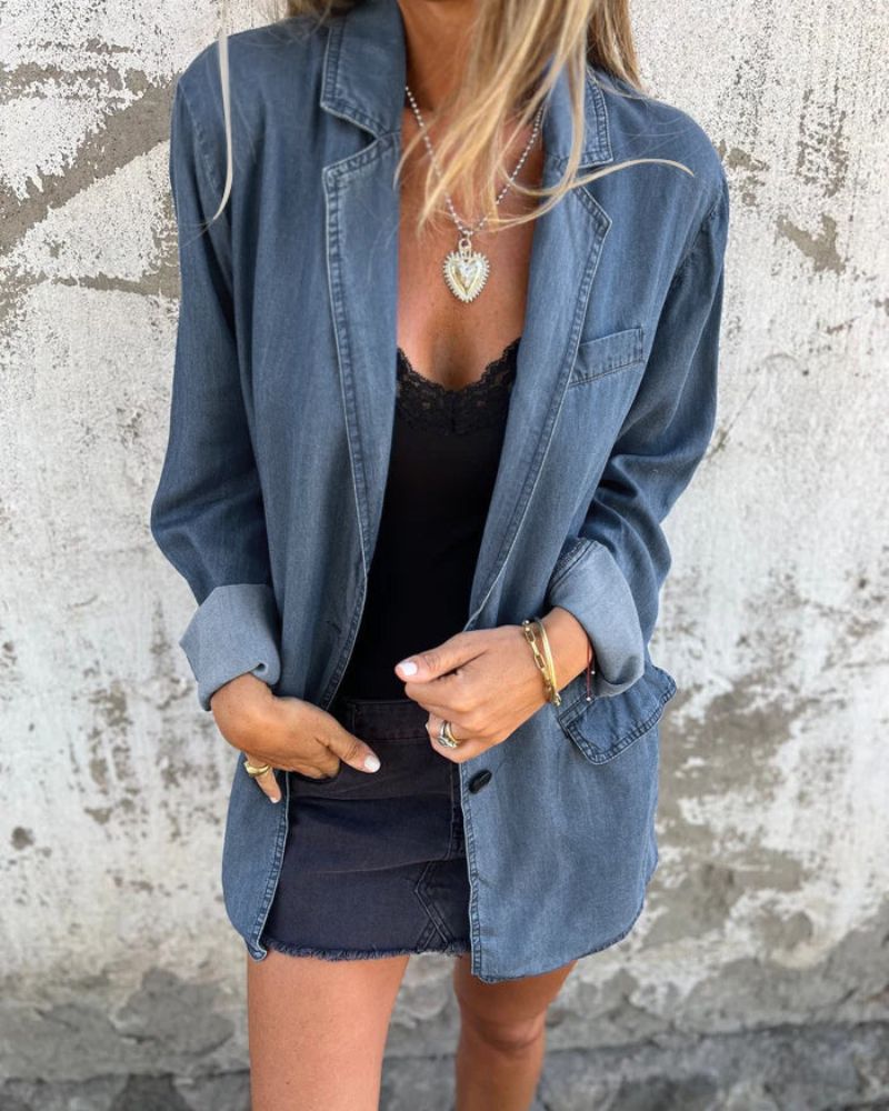 Mariel | Blazer Décontracté En Denim