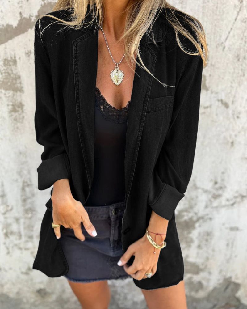 Mariel | Blazer Décontracté En Denim