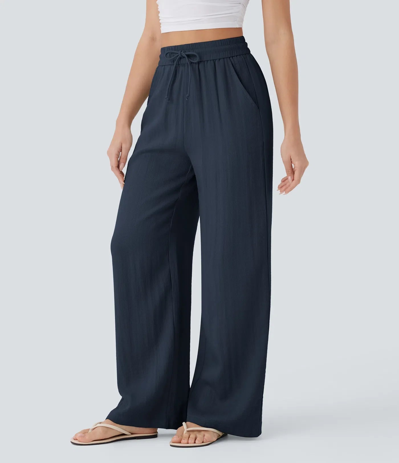 Faida | Pantalon Large En Lin Léger