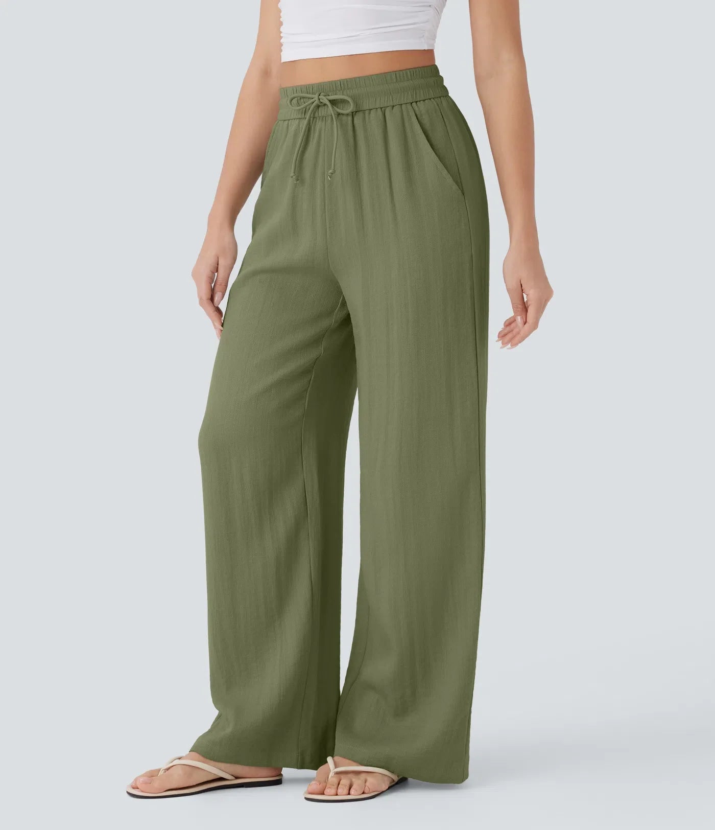 Faida | Pantalon Large En Lin Léger