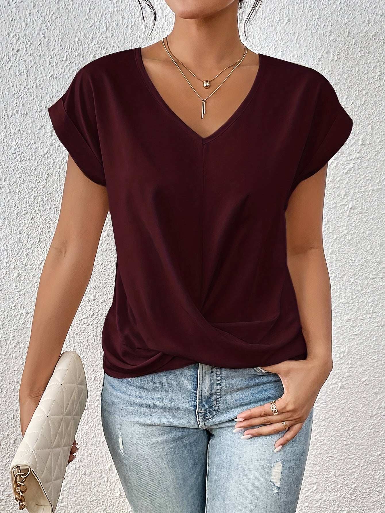 T-shirt col en cœur | Confort estival féminin