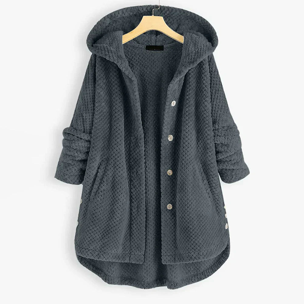 Beth | Manteau Côtelé Douillet Avec Capuche