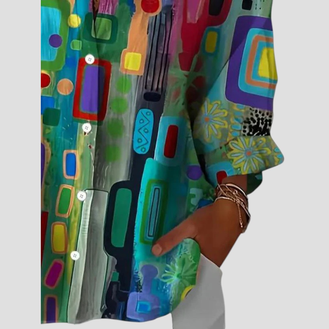 Gladys | Blouse Élégante À Motif Géométrique