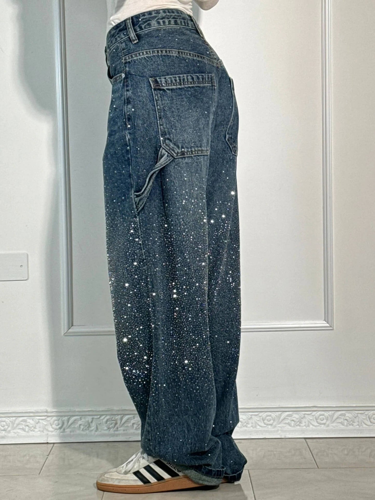 Calypso | Pantalon Taille Haute à Jambes Larges avec Poches à Boutons