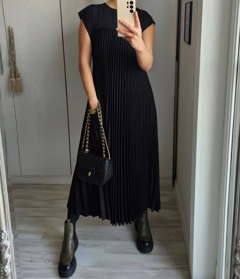 Cassie | Robe Longue Sans Manches En Tissu Fluide