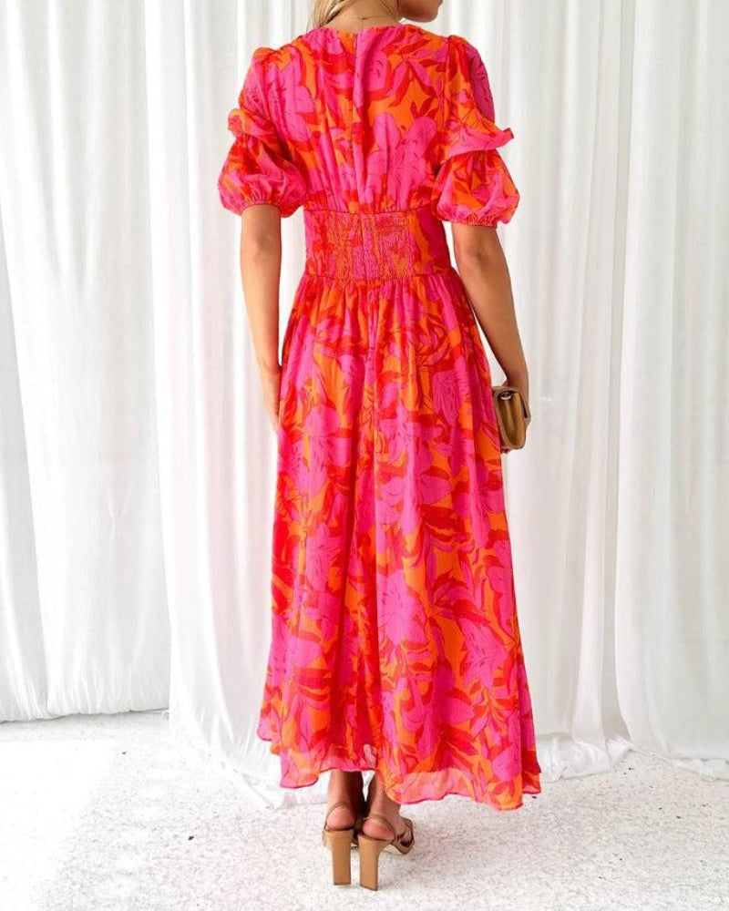 Derana | Robe Élégante Rouge Rose