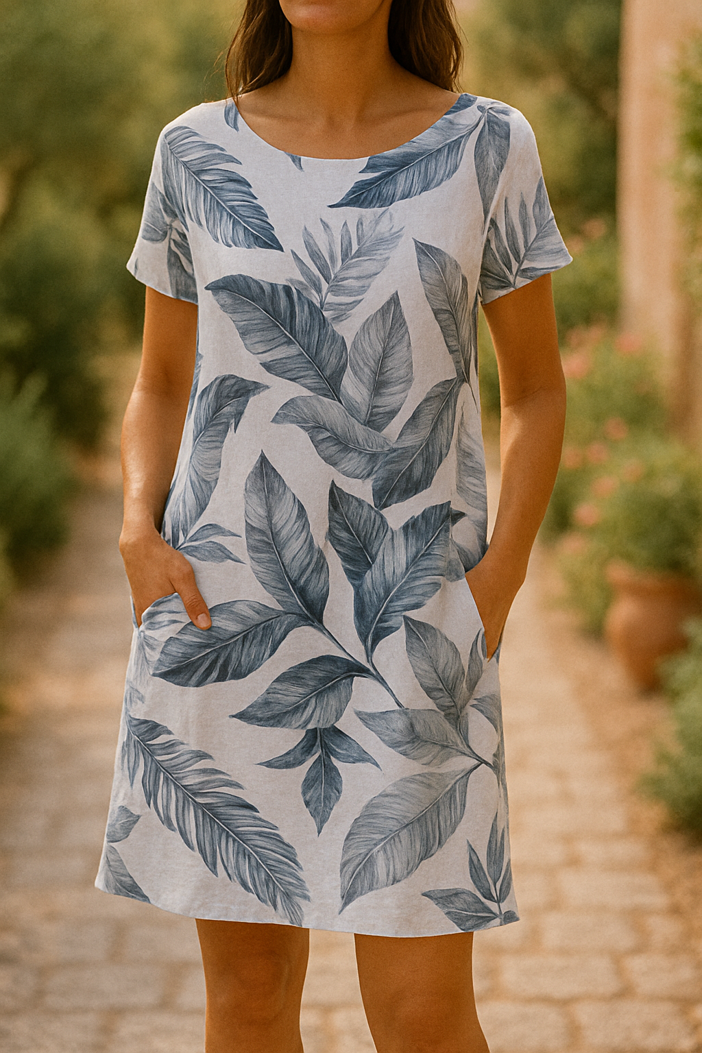 Ranya | Robe Élégante En Lin Et Coton