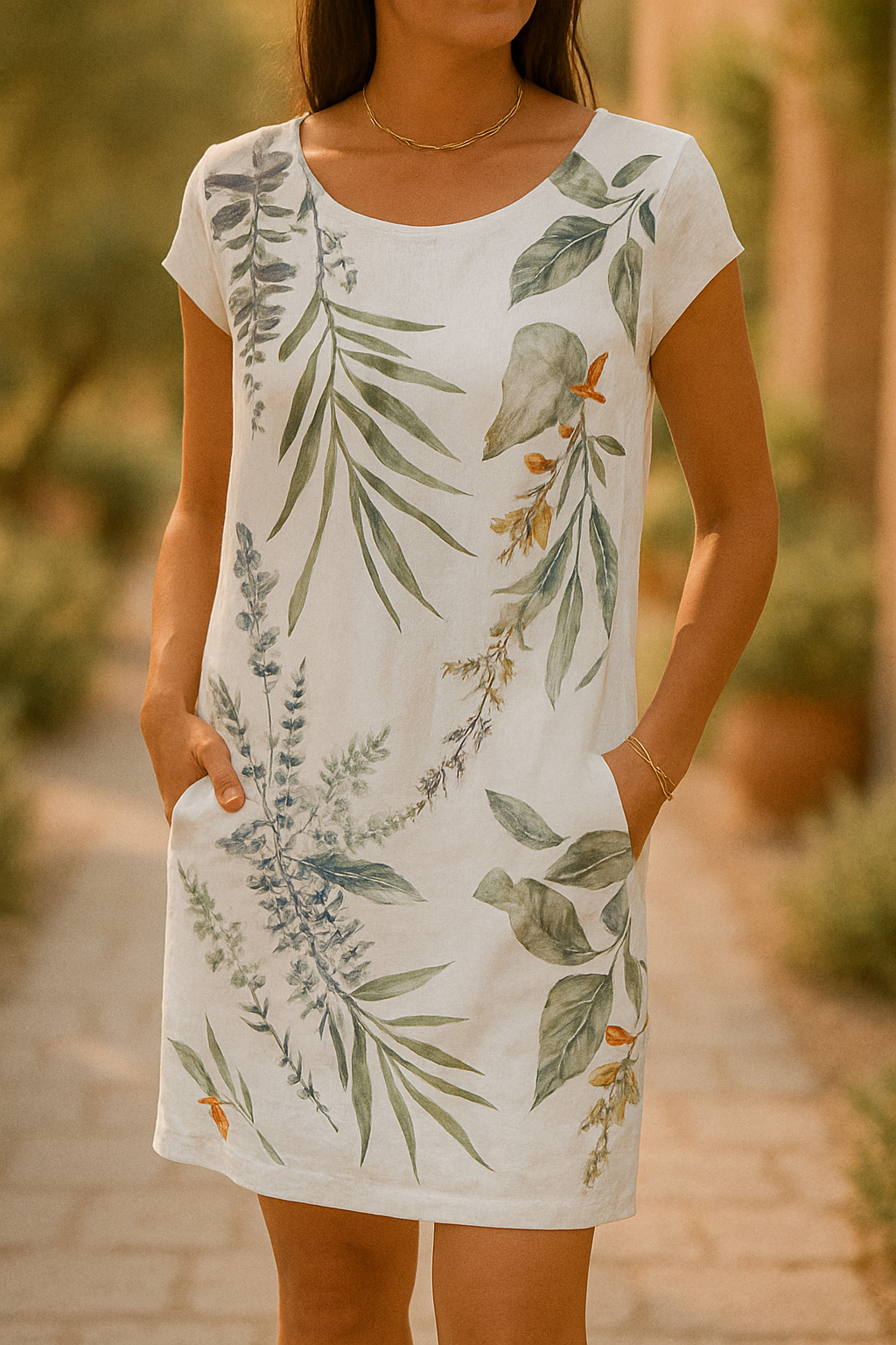 Ranya | Robe Élégante En Lin Et Coton