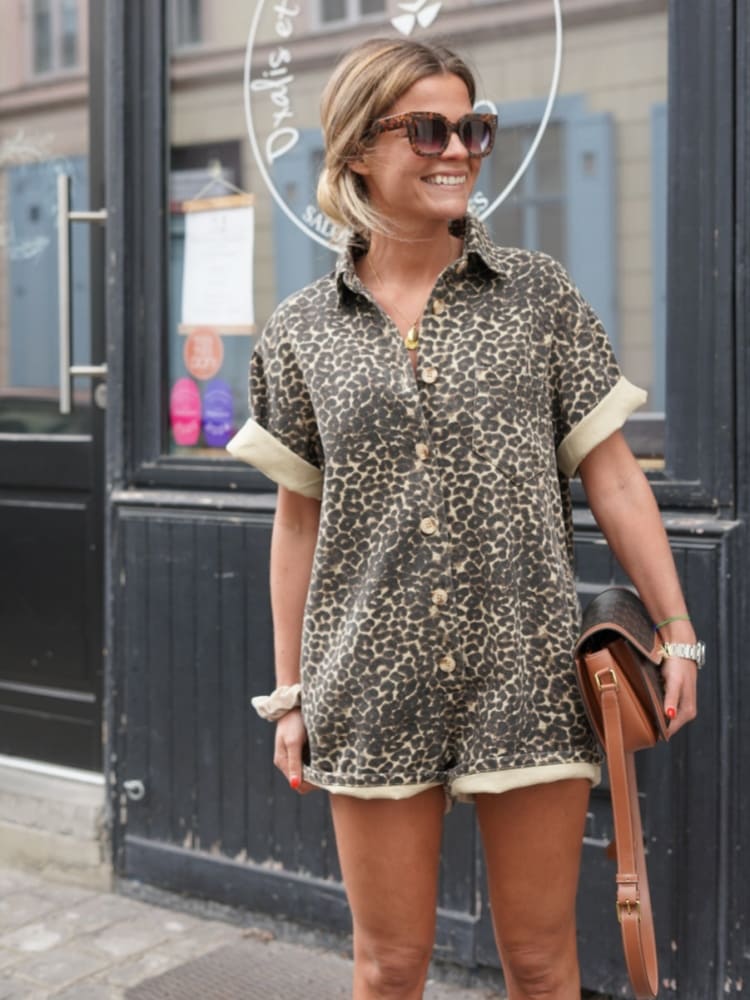 Joan | Barboteuse Imprimée Guépard